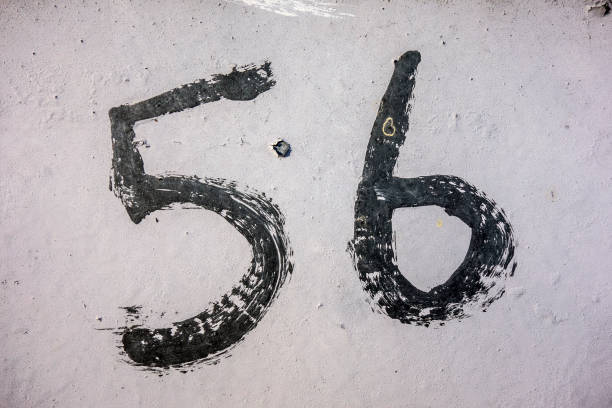 istock Written Wording in Distressed State Typography Found Number Fifty Six 56 1087546494