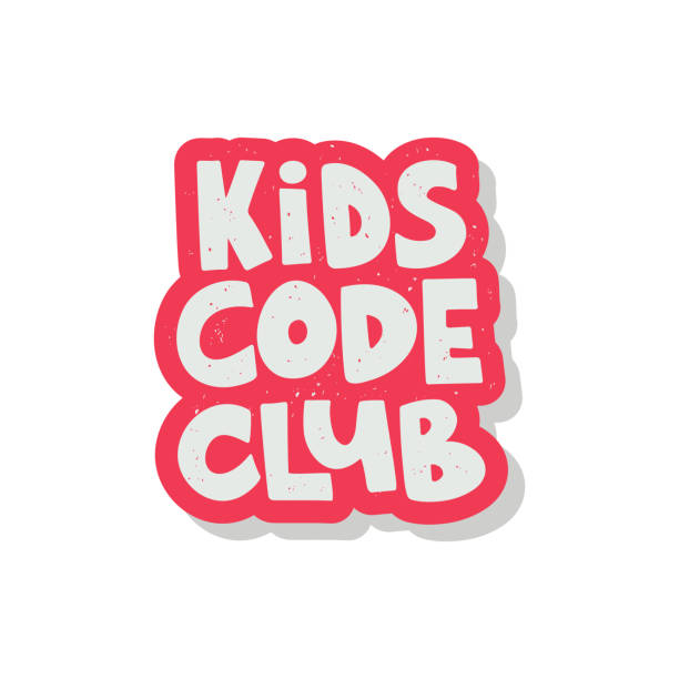 ilustrações de stock, clip art, desenhos animados e ícones de children coding lettering - bar code illustrations