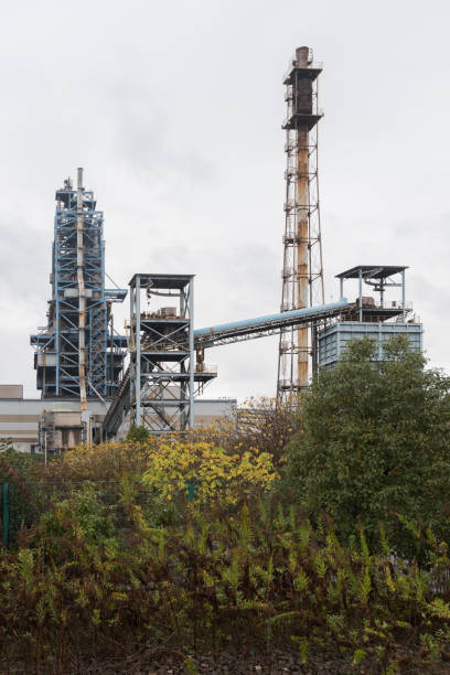 Industrial buildings in abandoned industrial site