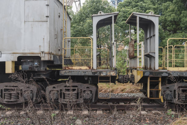 istock cargo trains stopped on old railroad in abandoned industrial site 1087547008