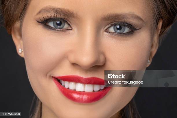 Closeup Portrait Of A Beautiful Smiling Girl Stock Photo - Download Image Now - Adult, Adults Only, Appearance