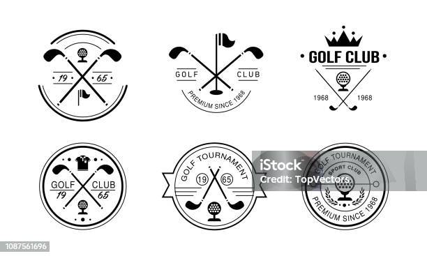 Golf Club Premium Since 1968 Logo Golfing Club Retro Badges Sport Tournament Or Competition Vintage Labels Vector Illustration On A White Background Stock Illustration - Download Image Now