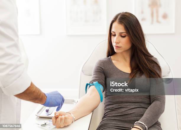 Blood Drawing For Prp Treatment Stock Photo - Download Image Now - Blood Test, Women, Blood