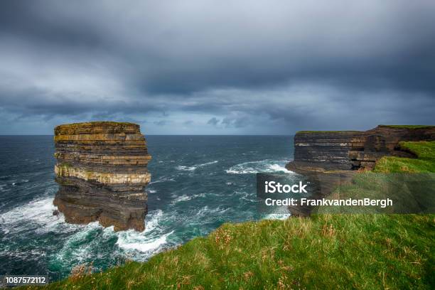 Cliffs Stock Photo - Download Image Now - Downpatrick, Wild Atlantic Way, Atlantic Ocean