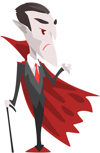 Count Dracula Vampire Cartoon Character Wearing In A Black Suit And Red  Cape Vector Illustration On A White Background Stock Illustration -  Download Image Now - iStock