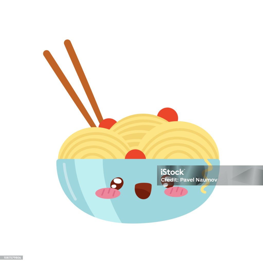 Bát Mì Và Đũa Vector Nhân Vật Ẩm Thực Châu Á Kawaii Dễ Thương Minh ...