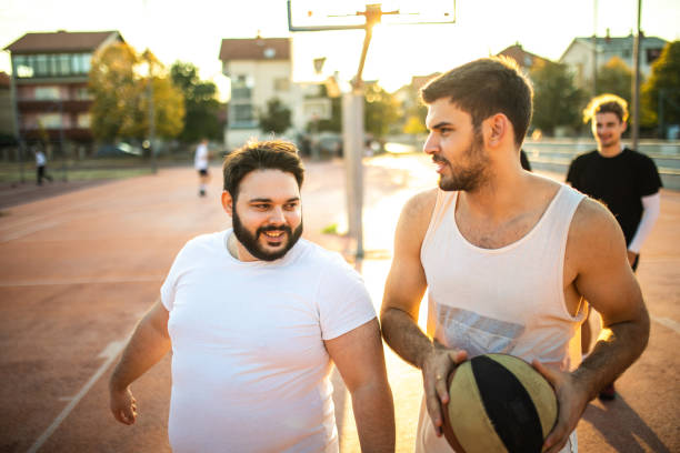 istock Funny moments after basketball match 1087582628