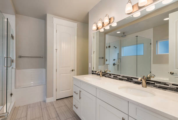 istock Modern White Farm House Bathroom 1087583020