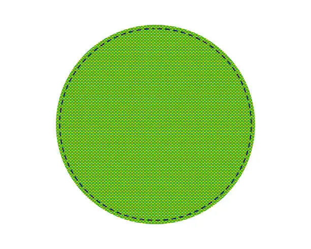 Vector illustration of Round patch with stitches