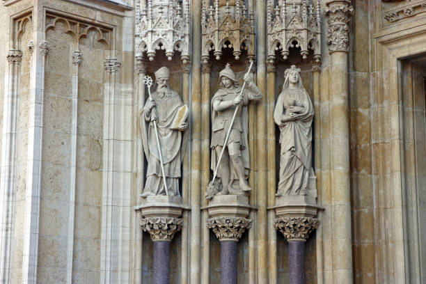 istock Statues of St. Methodius, St. George and St. Barbara 1087591420