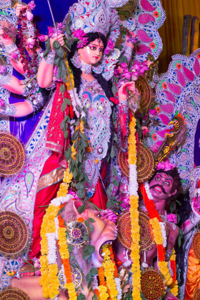 istock Close Up View Of Durga Idiol In Potrait Mode From Left Hand Side 1087591812