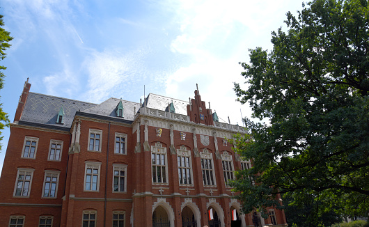 The Jagiellonian University in Krakow Poland. The University was the first in Europe to establish chairs in Mathematics and Astronomy and it was here that Copernicus discovered the earth moves around the sun.