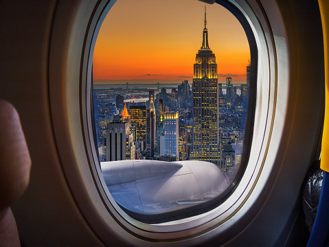 Traveling New York with an airplane