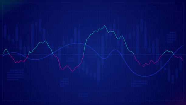 Stock Chart Stock market trading exchange chart. bar graph illustrations stock illustrations