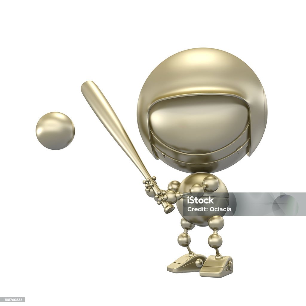 Gold baseball bat le ballon - Photo de Balle de baseball libre de droits