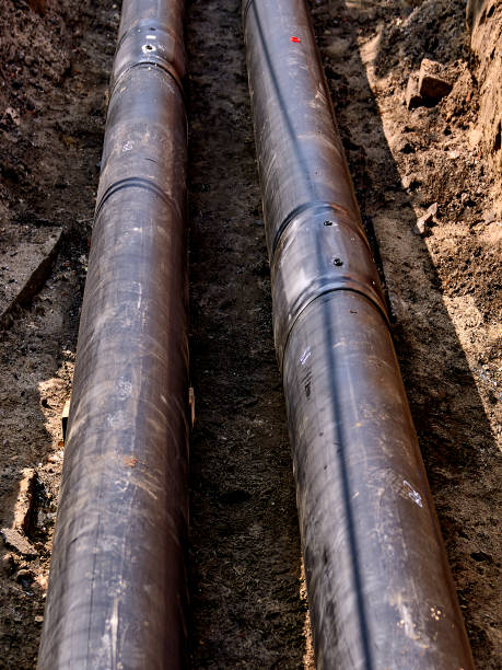 istock Storage of water pipes, prepared for assembly 1087614652