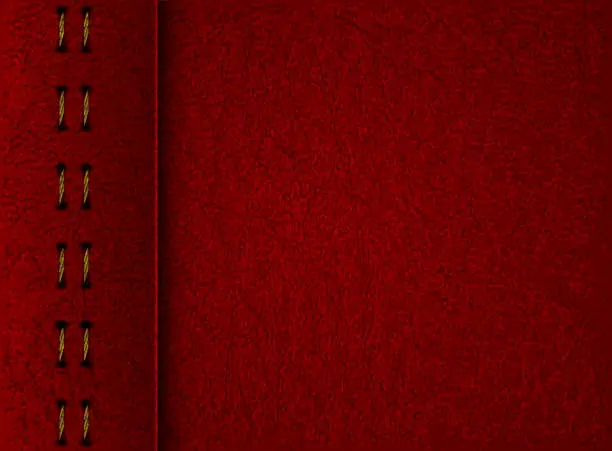 Vector illustration of Maroon leather diary background