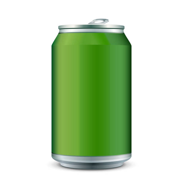 istock Green Metal Aluminum Beverage Drink Can 330ml. Ready For Your Design. Product Packing Vector EPS10 1087624984
