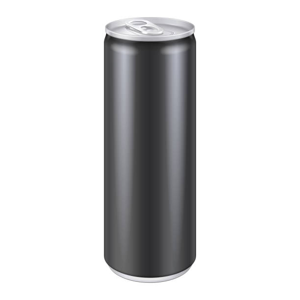 istock Black Metal Aluminum Beverage Drink Can 250ml. Ready For Your Design. Product Packing Vector EPS10 1087625292
