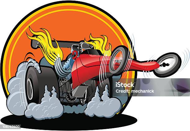 Fumetto Di Dragster - Immagini vettoriali stock e altre immagini di Gara di dragster - Gara di dragster, Dragster, Automobile