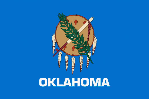 oklahoma usa flagge - flag of oklahoma stock-fotos und bilder