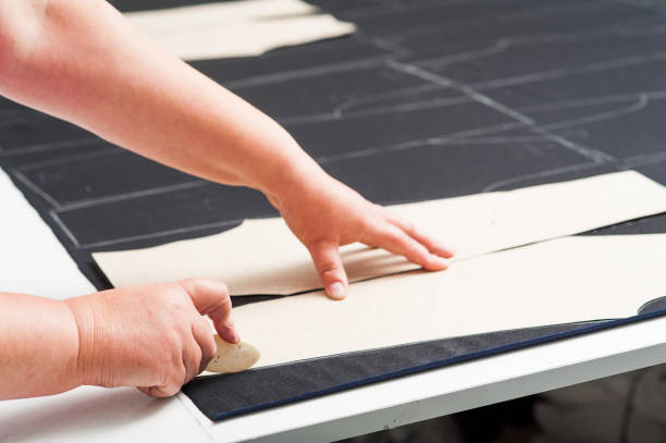 istock The process of making patterns for clothes. Clothing theme 1087636572