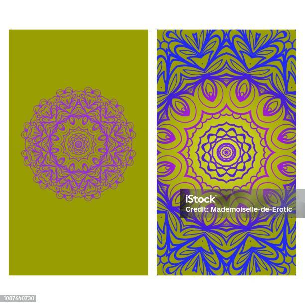 Floral Banners Ethnic Mandala Ornament Vector Illustration For Greeting Card Coloring Book Invitation Print Stock Illustration - Download Image Now