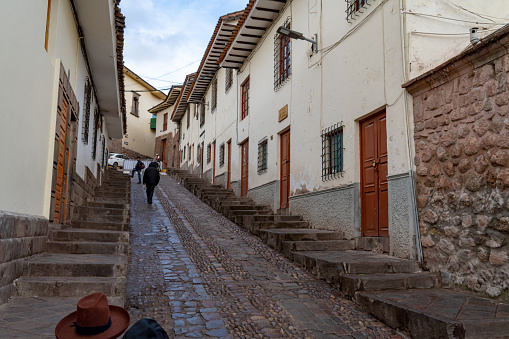 Cusco, Peru - October 14, 2018: People are visiting architectural culture in Cusco,Peru.
