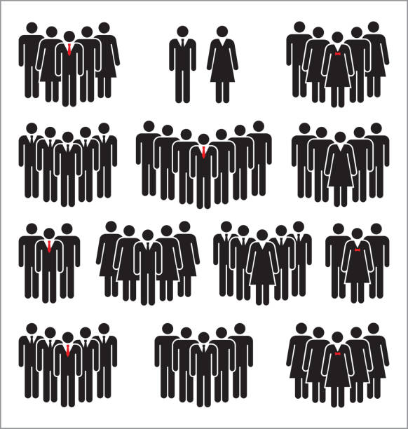 set von geschäft leute icons in schwarz und weiß. - men necktie office finance stock-grafiken, -clipart, -cartoons und -symbole