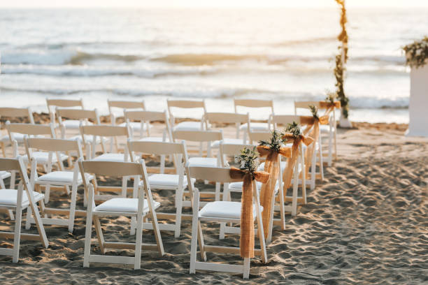 istock Beautiful wedding arch on the beach 1087654274