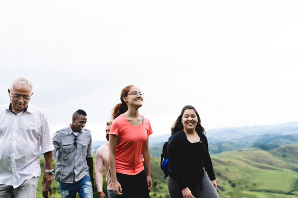 istock Friends and long walk at nature 1087659356