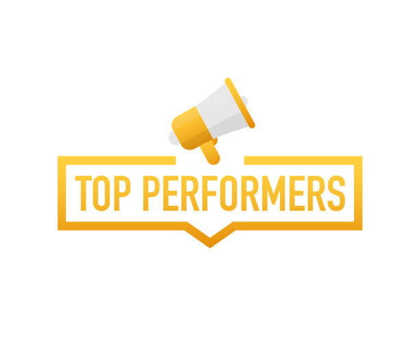Top Performers. Badge, icon, stamp, logo. Vector stock illustration.