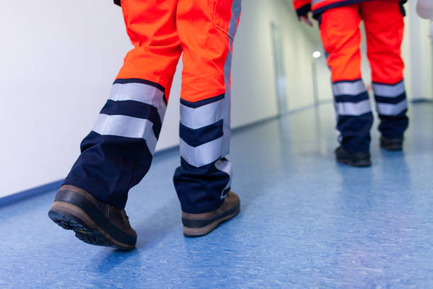 istock German paramedic runs in a floor to an accident 1087666730