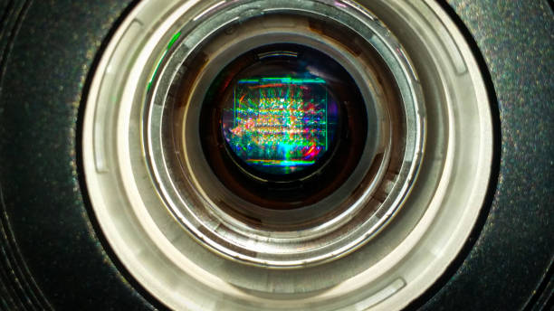 looking through a lens - microscope view imagens e fotografias de stock