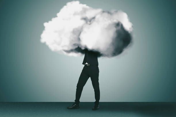 istock Business man with cloud and brain concepts 1087673176