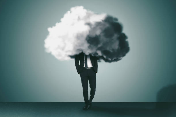 istock Business man with cloud and brain concepts 1087673178