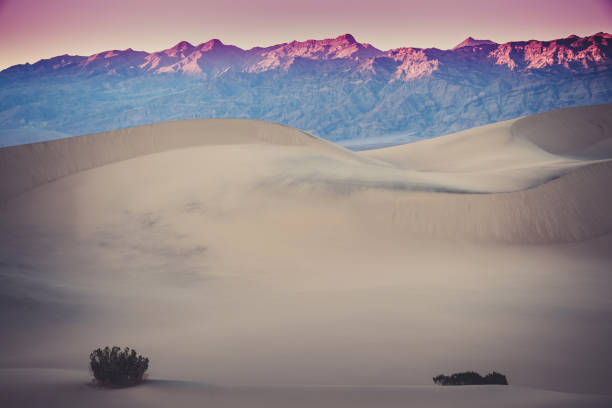 Scenic view of Amargosa Mountains from Mesquite Flat Sand Dunes in Death Valley National Park.