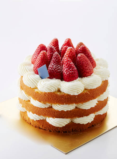 istock Delicious strawberry cake on a white background 1087708516
