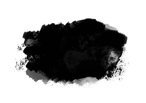 istock Black color graphic patches graphic brush strokes design effect element for background 1087715668