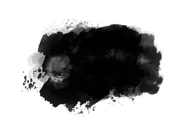 istock Black color graphic patches graphic brush strokes design effect element for background 1087715716