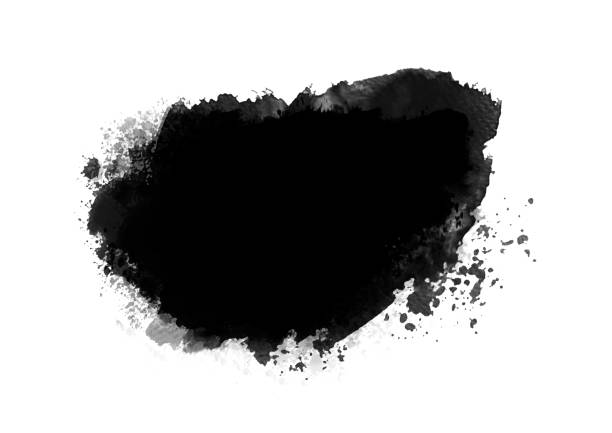 istock Black color graphic patches graphic brush strokes design effect element for background 1087715722