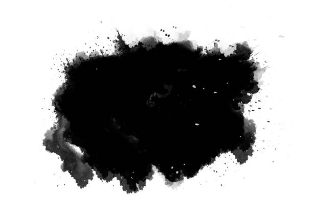 istock Black color graphic patches graphic brush strokes design effect element for background 1087717396