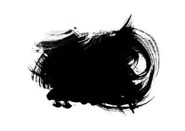 istock Black color graphic patches graphic brush strokes design effect element for background 1087718560