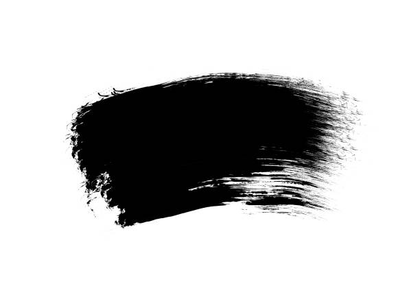 istock Black color graphic patches graphic brush strokes design effect element for background 1087718948