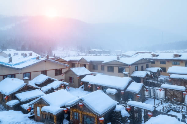 istock snow township landscape in early morning 1087719138