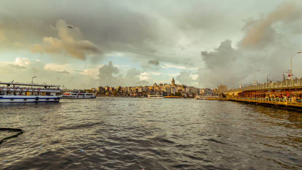 Galata Tower and Clouds Galata Tower and Clouds galata tower photos stock pictures, royalty-free photos & images