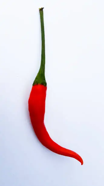 Hot red chilli or chillipepper isolated on white background
