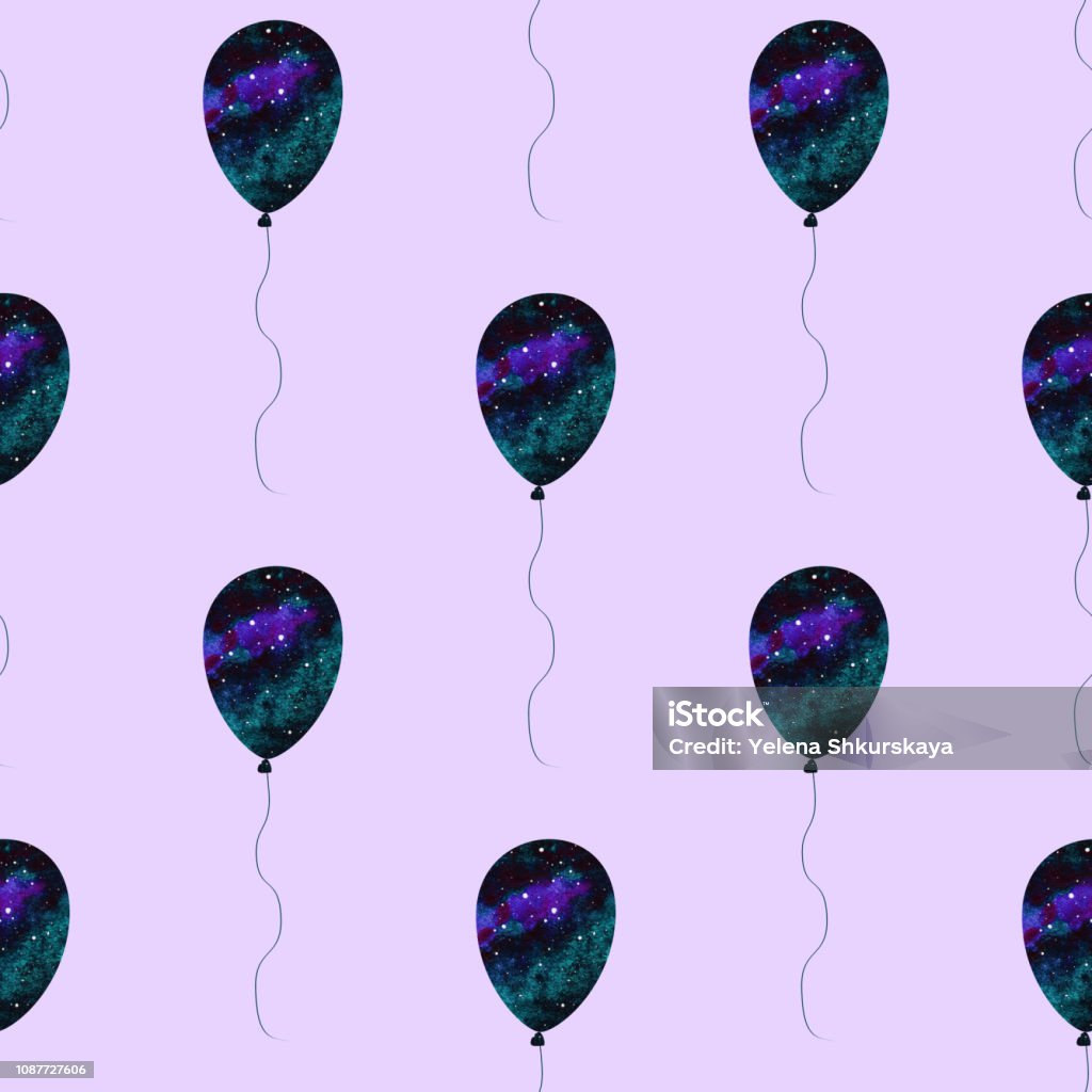 Single Balloon Pattern Simple Balloons Pattern Stock Illustration - Download Image Now ...