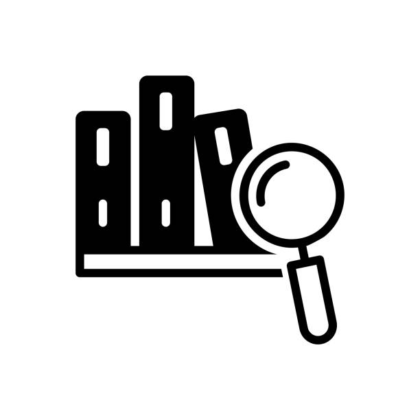 Case study Icon for Case Study, case, learning, magnifier, perusal, study case studies stock illustrations