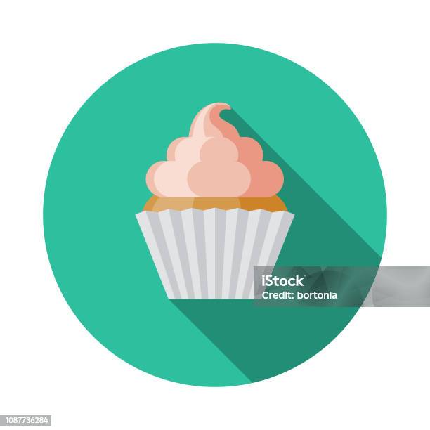Cupcake Flat Design Prom Icon Stock Illustration - Download Image Now - Cupcake, Icon Symbol, Flat Design